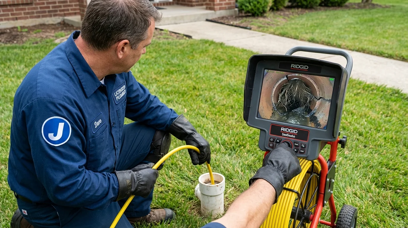 Sewer camera inspection being performed by Johns Plumbing LLC in Hinesville