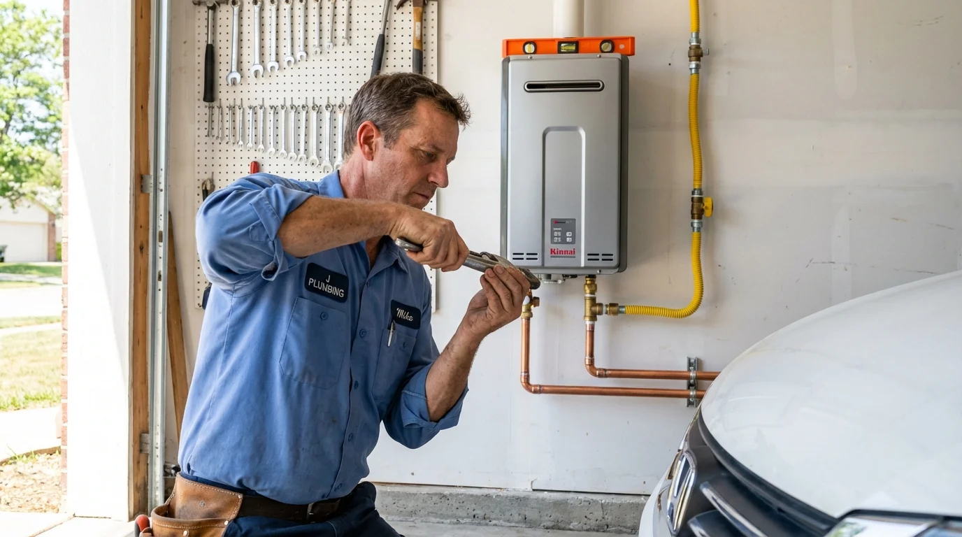 Tankless water heater installation by a Johns Plumbing LLC plumber in Hinesville